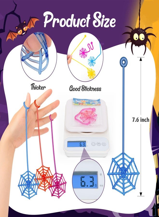 DODOLOL 30 Pcs Sticky Spider Web Sticky Hands for Kids Bulk Halloween Party Favors Decorations,Spider Webs for Classroom Prizes,Kids' Halloween Goodie Bags Stuffers Pinata Stuffers Small Toys for Boys Girl - Image 3